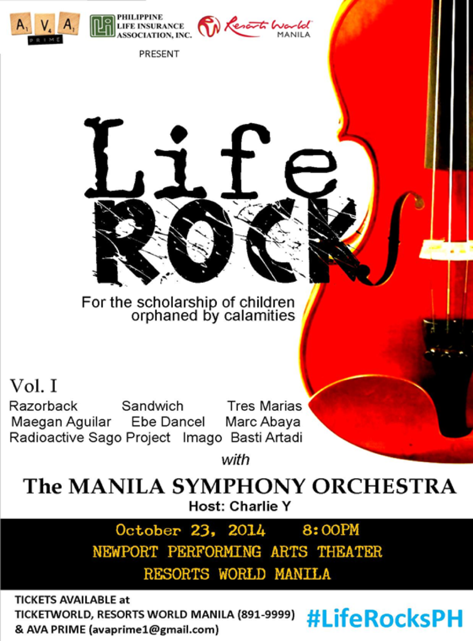 PLIA CO-PRODUCES BENEFIT CONCERT FOR CALAMITY VICTIMS: “LIFE ROCKS”